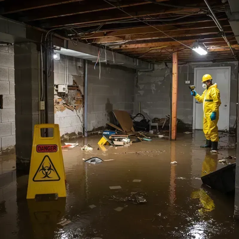 Flooded Basement Electrical Hazard in Marlborough, MO Property