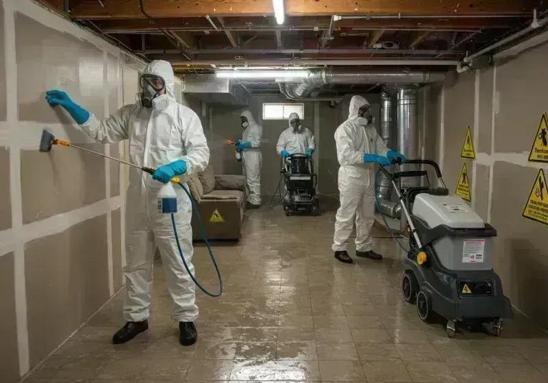 Basement Moisture Removal and Structural Drying process in Marlborough, MO